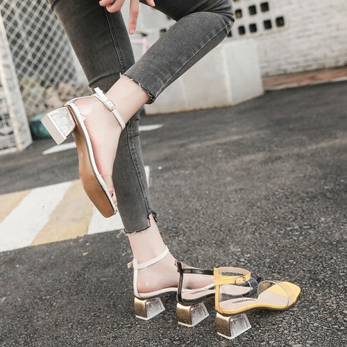 clear shoes mid heel